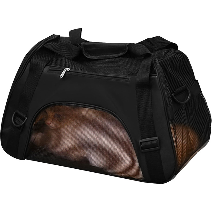 Транспортна сумка для тварин, переноска для кошенят, чорна, водонепроникна, легка, дихаюча, для подорожей, кемпінгу, прогулянок