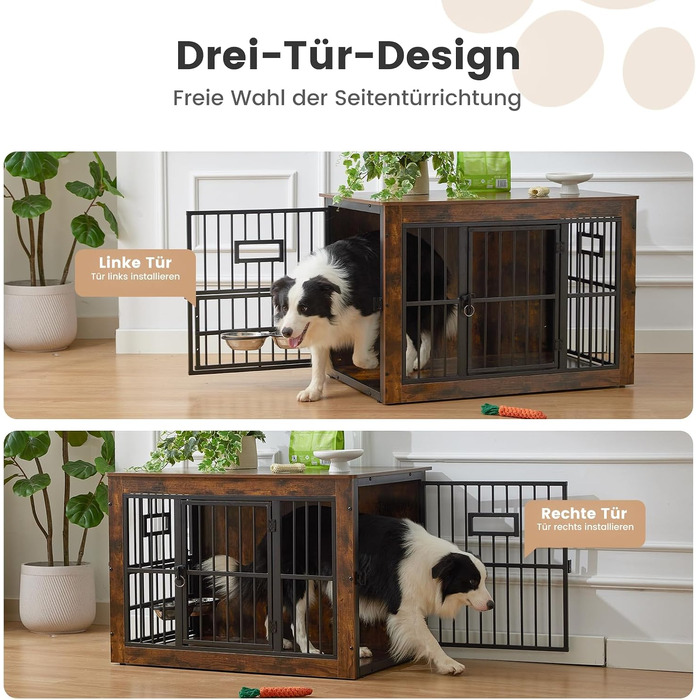 Меблі-клітка для собак Gardner Pet: вольєр-будиночок для дому, вінтажний коричневий, L 99 x B 65 x H 69 см