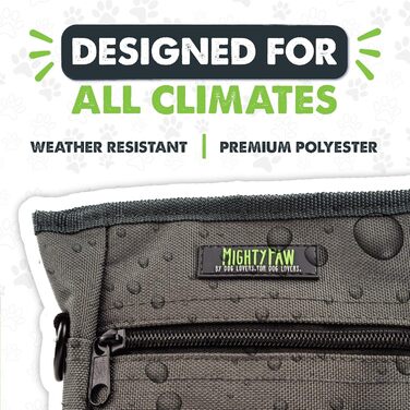 Сумка для ласощів Mighty Paw для собак - 2.0 | Фідер-сумка для тренування собак - Leckerlibeutel для собак - Сумка для ласощів для тварин з ремінцем - Магнітна застібка (Оранжева/Сіра)