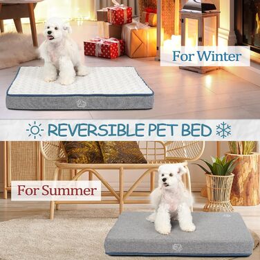 Підстилка для собак EMPSIGN, 60x45x7,5 см, водонепроникна, знімний чохол, для собак та котів, сіра