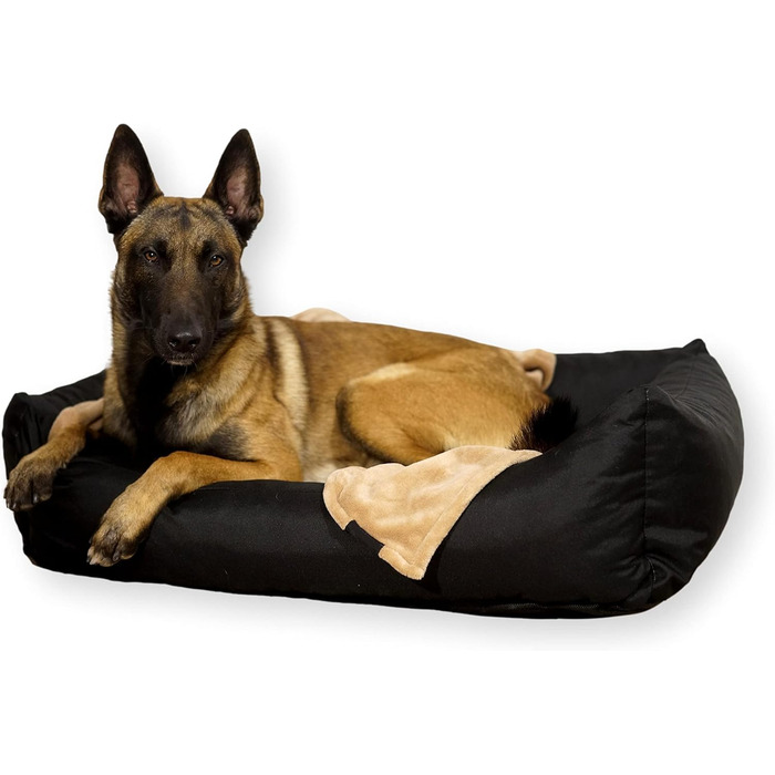 Водонепроникне собаче ліжко 4L Textil Koko для великих собак, корзина, знімний та пральний чохол, чорний (100x80 см)