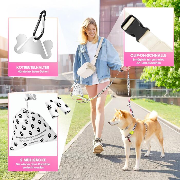 Лекарська сумочка для собак, сумка для тренування з практичним відкриванням однією рукою | Сумочка для собак для тренування та виховання цуценят | Сумка для прогулянок з собакою з диспенсером для пакетів та гачком для кріплення. Білий колір