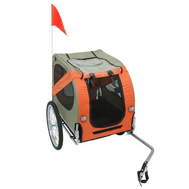 Фahrрадіanhänger: Причіп для велосипеда для собак з відбивачами та амортизацією, оранжевого кольору