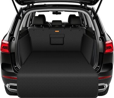 Захист для багажника автомобіля Alfheim для собак - водовідштовхувальний та легкий у догляді - універсальний. Килимок у багажник з захистом краю вантажного отвору (чорний, потовщений)