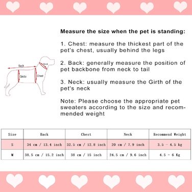 Пуловер для собак, рогатий, теплий, зимовий, для цуценят, на День святого Валентина, на Різдво, для котів та собак, розмір S (Small)