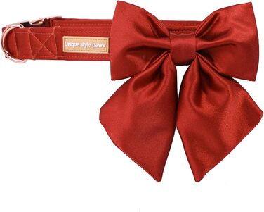 Шовковий ошийник для собак Mandarine, регульований, довговічний, з бантиком, для великих собак, розмір M