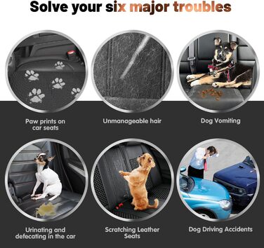 Захист для багажника автомобіля від бруду для собак AiQInu з боковинами та захистом краю завантаження, універсальний килимок для багажника автомобіля для собак, водонепроникний, неслизький, стійкий до подряпин, підходить для автомобілів, універсалів, міні