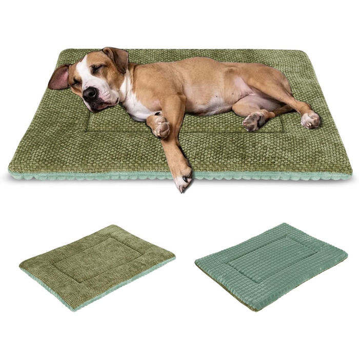 Килимок для собак, миючий, м'який, теплий, для маленьких, середніх та великих собак XZ016 (Зелений, L 90 x B 70 x H 4 см)