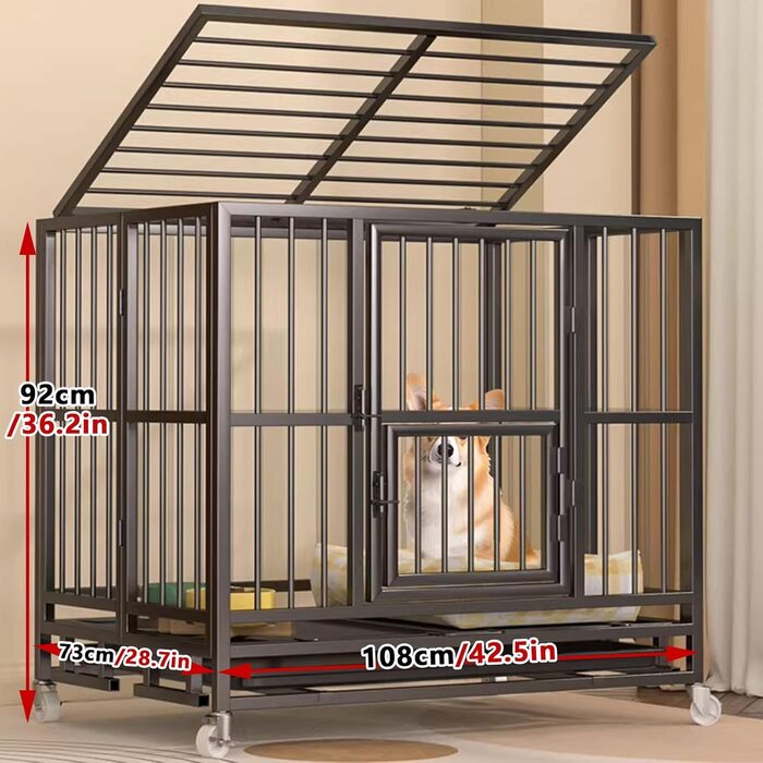 Клітка для собак Gitterbox: складана переносна клітка з колесами та дверцятами (77x55x76 см, 108x73x92 см)
