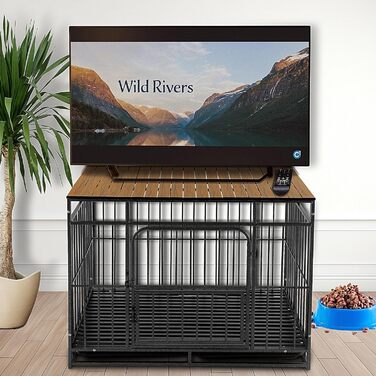 Алюмінієвий накид на переноску для собак, 91.4 см, складана будка, декоративне зберігання, для переносок, колір горіх (тільки накид)