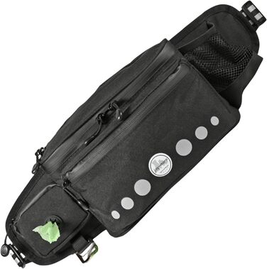 Водонепроникна сумка-лейкос для собак, поясна сумка для дресирування, сумка для прогулянок з тримачем для пляшки, сумка для корму з дозатором для відходів (чорна)