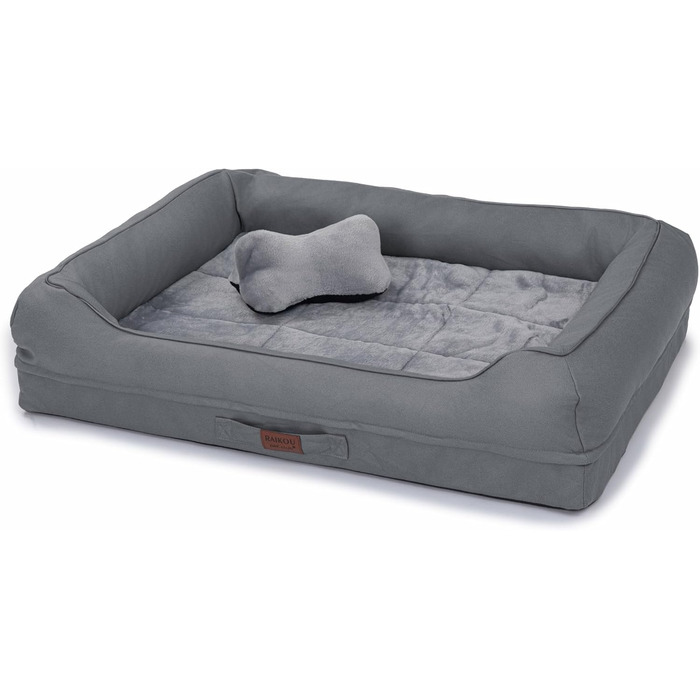 Райкоу - лежанка для собак з знімним подушкою, м'яка та миється. Лежанка, подушка для собак, собаче ліжко, килимок - високоякісне місце для сну для вашого вірного друга. (Темно-сірий, 80 * 60 * 7 см)