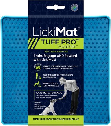 LickiMat PRO Tuff для собак: міцна лижуча килимок, заспокоює, альтернатива іграшкам-головоломкам та повільним мискам для годування. Ідеально підходить для арахісової пасти, йогурту, здорових смаколиків (турквіс)