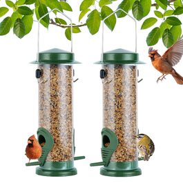 Годівниця для птахів Mixxidea з нержавіючої сталі, для саду та двору, 2 шт. (зелена)