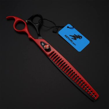 Професійна витончувальна та доглядова ножиці для собак та котів, 8.0 дюймів, з зубчастими лезами