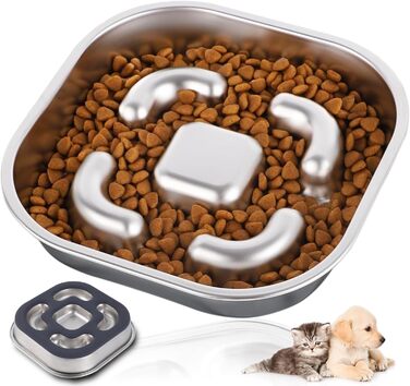 Миска для собак Slow Feeder з гелевими вставками, запобігає ковтання, великі миски для собак, аксесуари для собак, покращує травлення