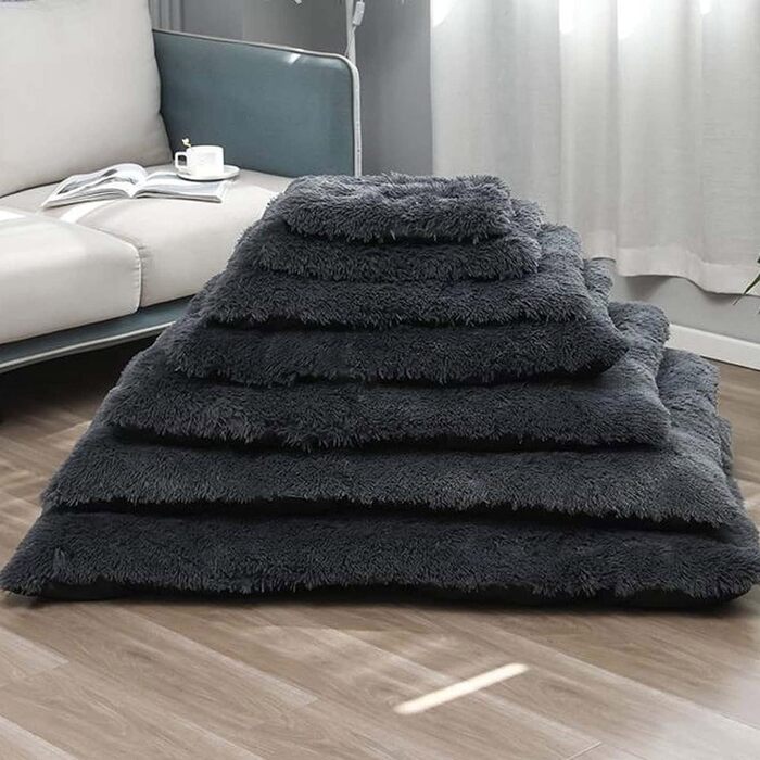 М'яке плюшеве ліжко для собак, розмір M, велике, ліжко для собак, матрац, можна прати, пухнасте, затишне, подушка для собак, заспокійливе ліжко для котів та собак, килимок (XXL-110 x 80 см, світло-зелений)