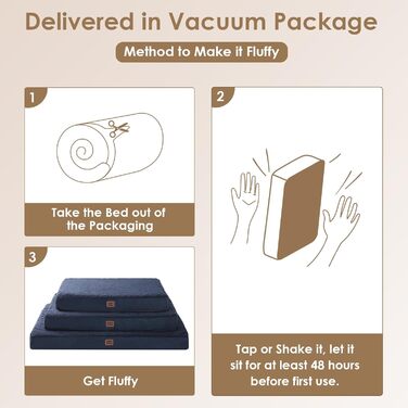 Ортопедичне ліжко для собак середніх порід EHEYCIGA, 89x58x9 см, м'яке, знімний чохол, блакитне