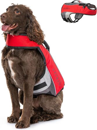 Спасальний жилет для собак Osprey, регульований, з ручкою, світловідбиваючі смуги, для малих, середніх та великих собак - жилет для плавання та безпеки (M)