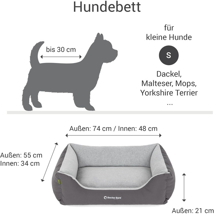 Ліжко для собак Doctor Bark - м'яке та пухнасте для середніх собак. Легко миється, міцне, затишне. Виготовлено в Німеччині, GreenLabel