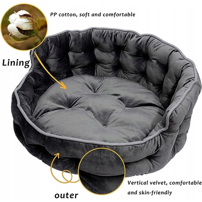 Кругла лежанка для собак QUVITA, 60 см