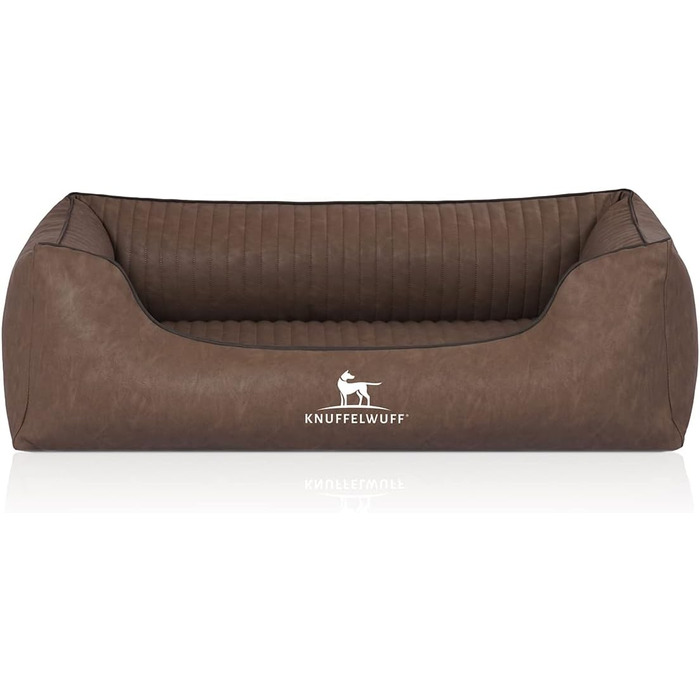 Ортопедичне собаче ліжко Knuffelwuff Chesapeake XL (105x75 см) з штучної шкіри, знімний чохол, легко мити, для великих, середніх та маленьких собак