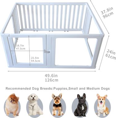 Laufstall для собак та цуценят WOOQOTT: безпечний загін з прозорими панелями, 61 см