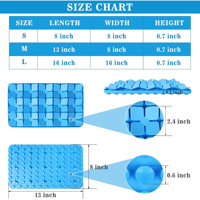 Інтерактивна килимок для собак, 2 шт. Силіконовий килимок для носа собак, для тренування нюху та повільного годування, сприяє природному пошуку їжі та зняттю стресу, розмір M-8'X13', блакитний колір