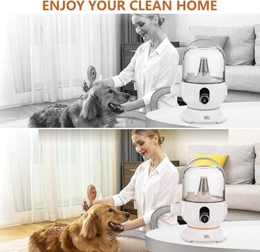 Пилосос для догляду за тваринами, набір для грумінгу, вакуумний насадка, видалення 99% шерсті, пилосос для собак, догляд за домашніми тваринами, вакуум для собак та котів, набір 5-в-1, видалення шерсті собак (Помаранчево-жовтий)