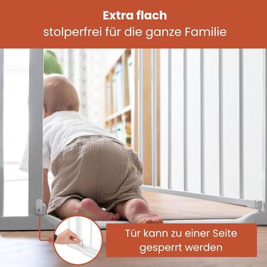 Захист для воріт Hauck Clear Step Autoclose 2, білий - самозакривне ворота для дітей та собак, ширина 75-80 см, висота 77 см, без свердління