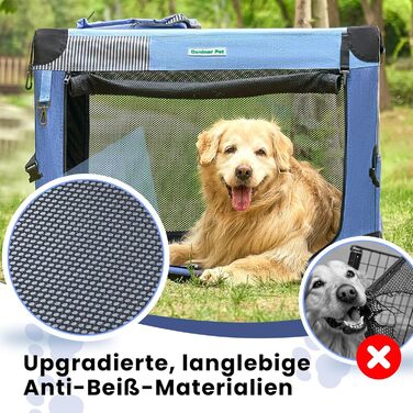 Складана переноска для собак Gardner Pet Hundebox, 66x48x48 см, з ручками та ковдрою для котів та собак до 15 кг, блакитна
