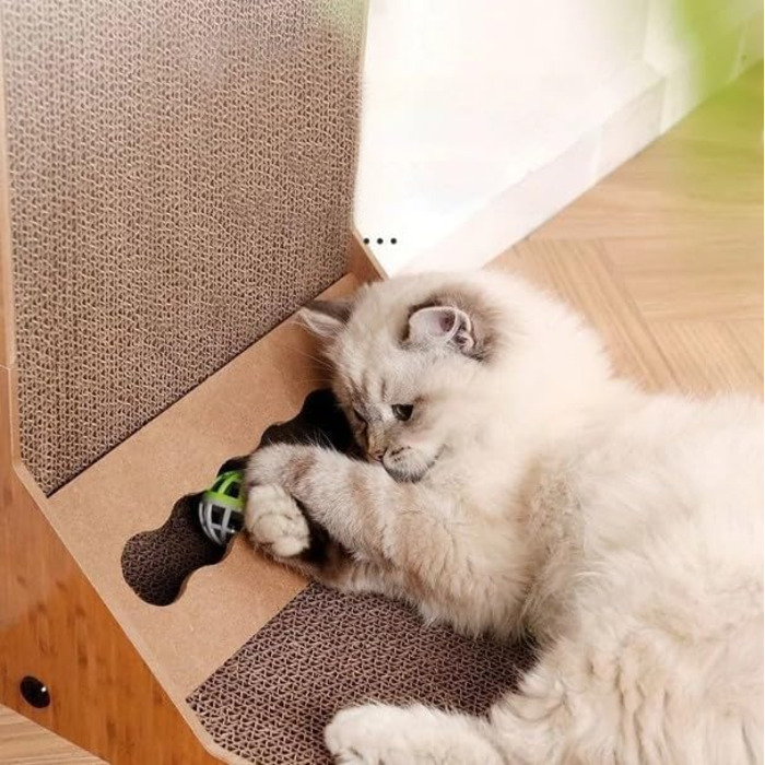 Кігтеточка для котів L-подібної форми, 58 см, з картонної коробки, іграшка для котів, 58x40x25 см