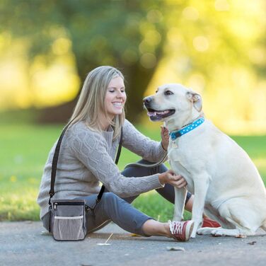 Сумка для ласощів для собак Hanwell з дозатором для прибирального інвентарю, водонепроникна, сіра