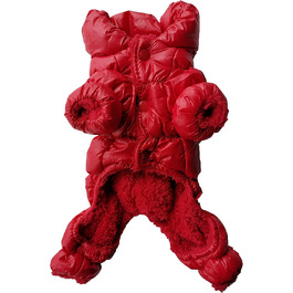 Флісовий комбінезон для собак, теплий зимовий одяг, стеганий, розмір L, червоний