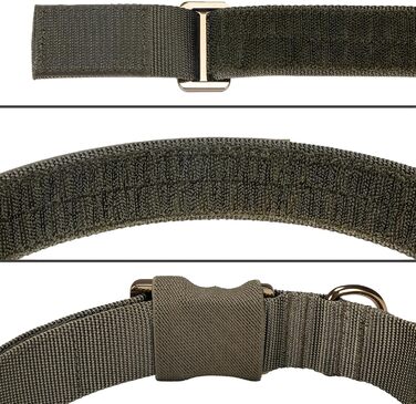 Тактичний військовий нашийник для собак EXCELLENT ELITE SPANKER, регульований, міцний, із металевою пряжкою та ручкою, чорний (оливковий колір)