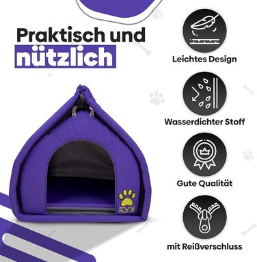 Кішка або собака, Будка EVE Textile Eskimo, 45x45x45 см, Ліла | Будка для тварин, літня, дихаюча, 45x45x45 см