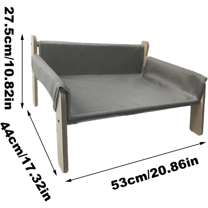 Підвищене ліжко для домашніх тварин з дерев'яним каркасом, софа для котів знімний чохол, стабільне підвищене ліжко для собак, софа для собак з дерев'яним каркасом, підвищене ліжко для собак маленьких порід, меблі для домашніх тварин з натурального дерева 