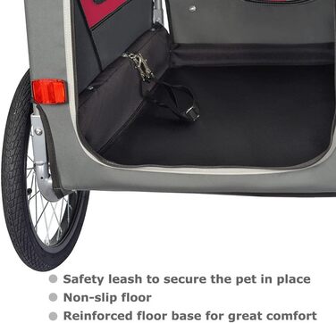 Фарханденер Doggyhut Tiggo 80405: Причіп для собак до 35 кг, 2 в 1 (причіп та візок), червоний