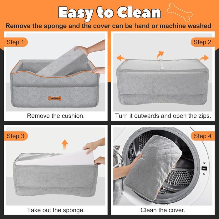 Автокрісло для собак VavoPaw: для собак до 25 кг, з м'яким сидінням та страхувальним ременем, сіре