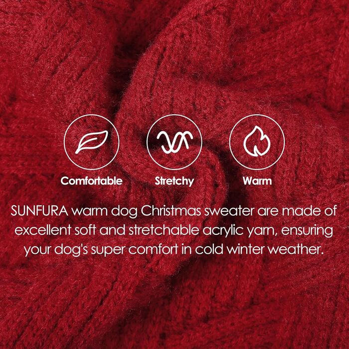 Зимовий светр для великих собак SUNFURA XL, в'язаний одяг для собак, для дівчаток і хлопчиків, теплий светр для Пітбулів, Лабрадорів, осінньо-зимовий пуловер