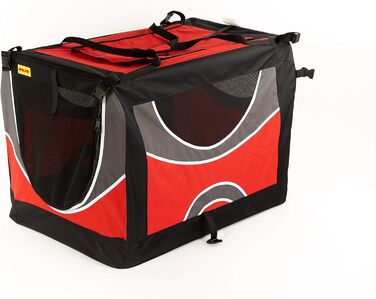 Транспортна переноска для собак та котів, 91x64x64 см, червона. Клітка-переноска для подорожей, відпочинку, собак та котів.