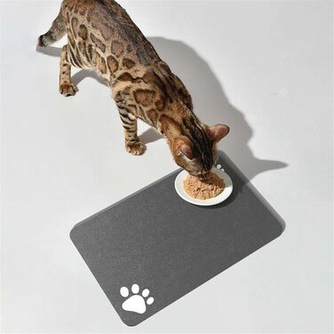 Підкладка під миску для собак GIBZ, силіконова, водовідштовхувальна, 50x80 см, сіра