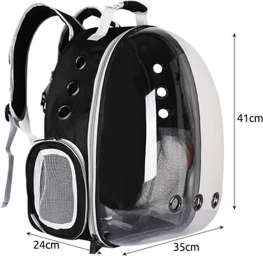Рюкзак для тварин з прозорим плексигласом, дихаючий, капсула для тварин до 5 кг, 23309