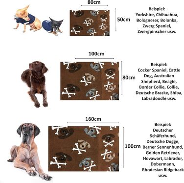 Лежанка для собак Elropet Premium: коврик, килимок, лежанка для маленьких та великих собак, неслизька, розмір M (100x80 см), колір коричневий