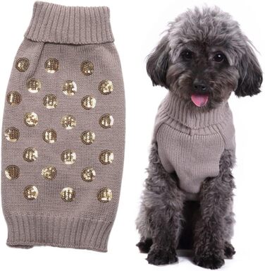 Теплий одяг для собак Angoiy Strickpuover - зимовий костюм для собак, зручний, великий розмір (Mx3pcs, сірий)