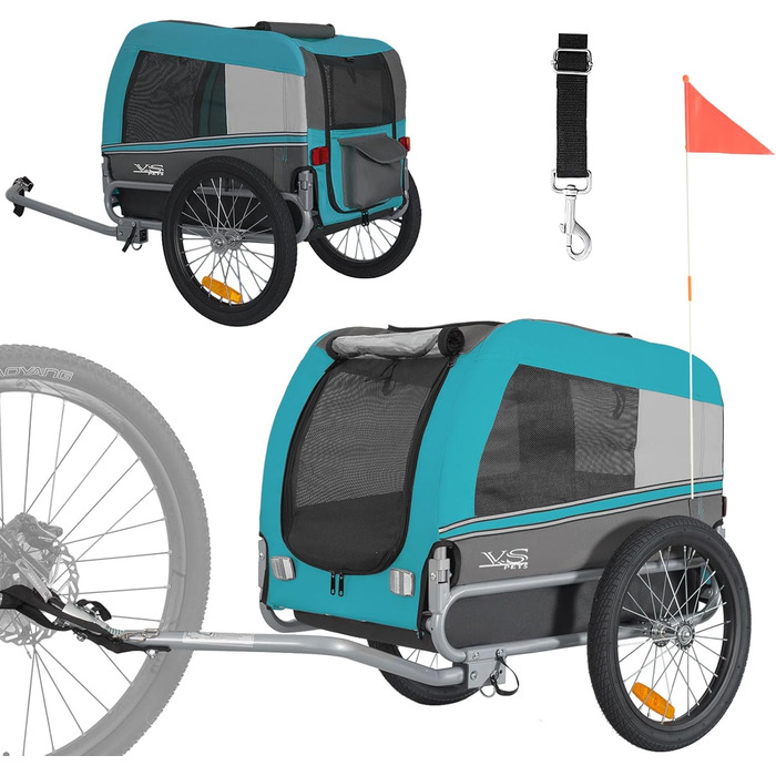 Фаркоп для собак Tiggo VS Pets M – велосипедний причіп для собак, блакитний