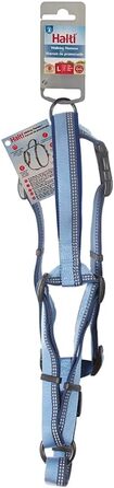 Шлейка для собак HALTI Walking з м'якою неопреновою підкладкою, 5 регульованих ременів та світловідбиваючим матеріалом. Підходить для собак середніх розмірів (розмір L). Колір: блакитний