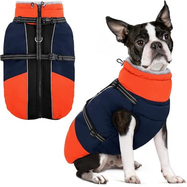 Теплий зимовий одяг для собак SUNFURA: водонепроникна куртка з інтегрованим шлейкою, фліс, для маленьких собак, цуценят, чихуахуа, мальтізер, блакитний, XS