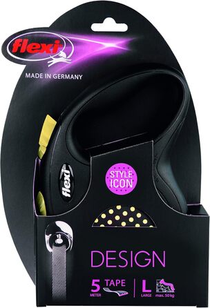 Рулетка для собак Flexi Design L, 5 м, жовта, до 50 кг