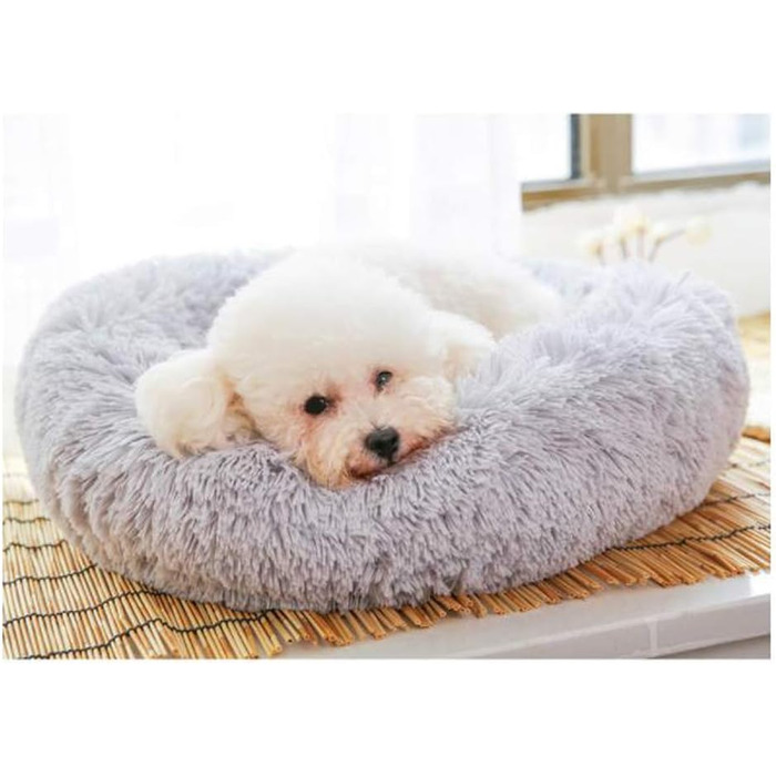 Кругле ліжко для собак та котів Segle, м'яке, з антиковзною основою, 70x70x20 см